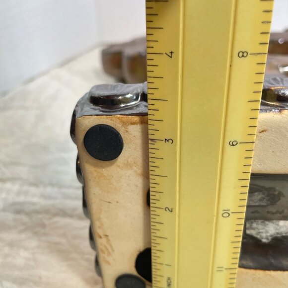 Pair Of Decorative Ceramic Fleur-De-Lis Cross Figurines or Book Ends - Picture 8 of 9